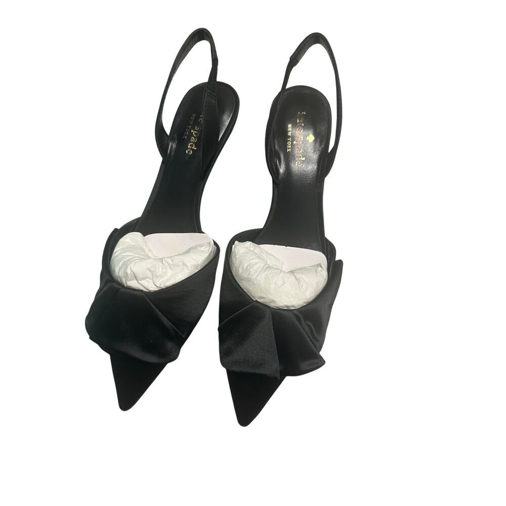 Kate Spade New York Dahlia satin slingback kitten heels Size 6.5